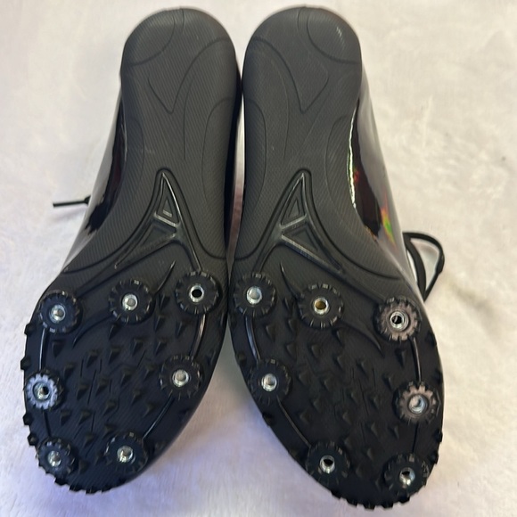 Liang Li Niao Running Track Spike Black Patent Shoes NWOT Size 7 - Picture 4 of 11